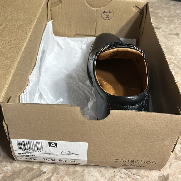 Clark’s men shoe,Tilden Cap toe,Oxford,black leather,classy,event,office 7.5 “ W - Picture 15 of 15